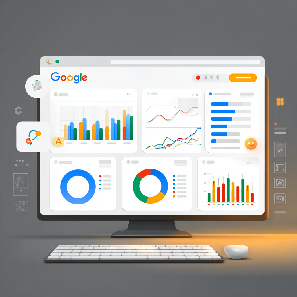 Google Ads analytics dashboard showing campaign performance