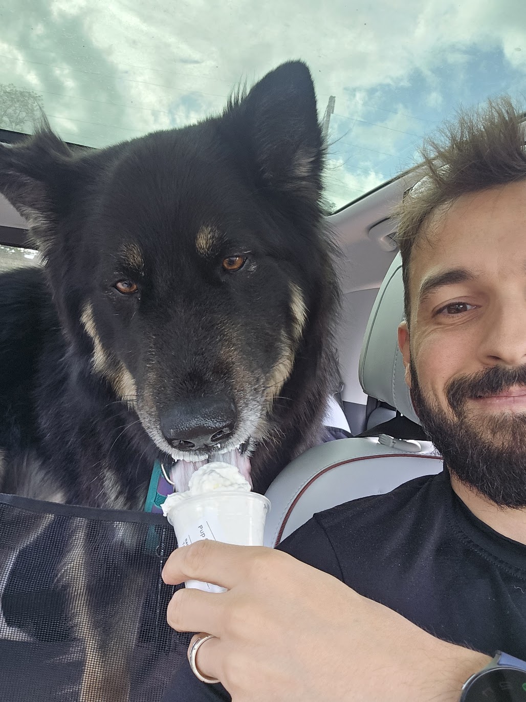 Kevin Dillon with his dog Reggie