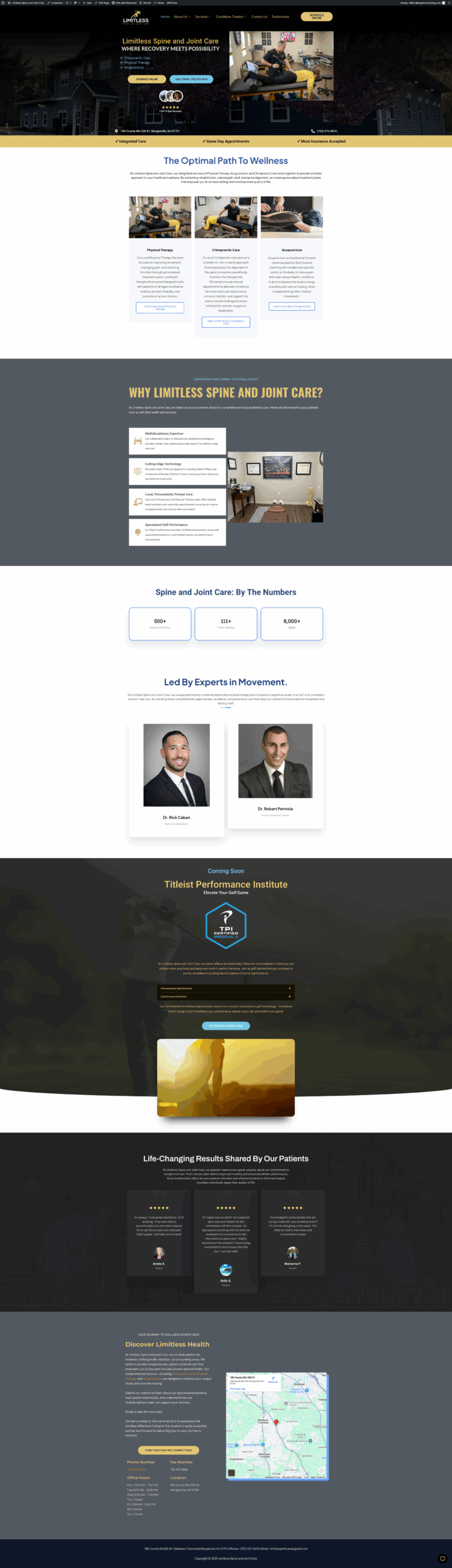 Limitless Spine & Joint Care website