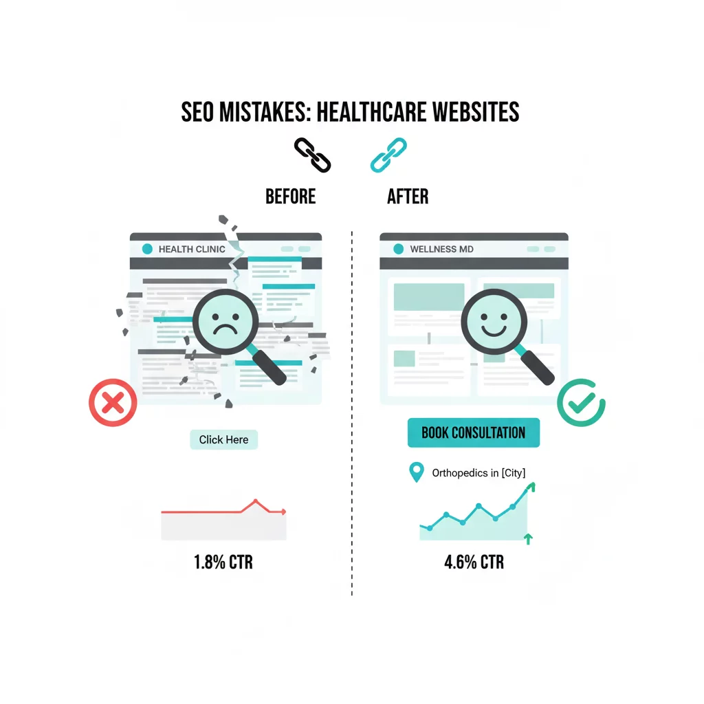 Illustration: Common SEO Mistakes on Healthcare Websites